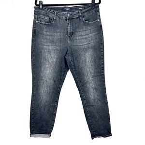 JUDY BLUE black acid wash boyfriend fit skinny jeans Y22